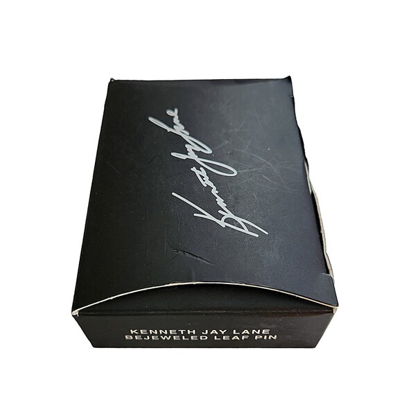 Kenneth Jay Lane For Avon Leaf Brooch With Box - Picture 6 of 8